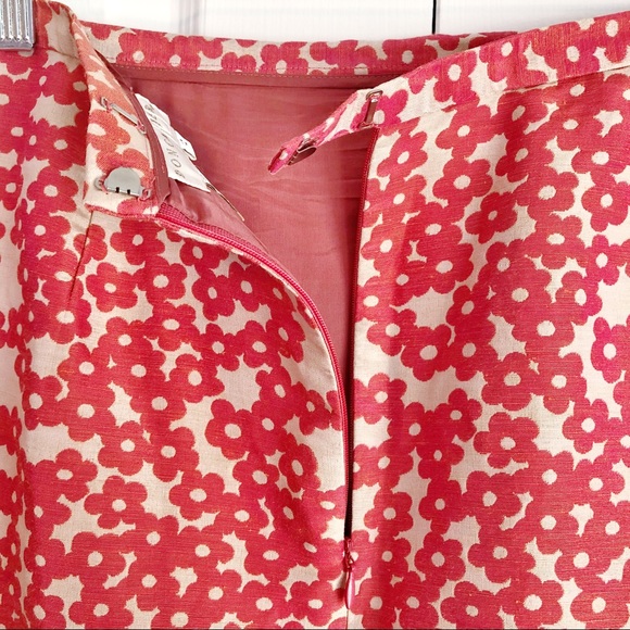 Doncaster Linen & Silk Salmon Pink Floral Print Mini Skirt Size 14 - Picture 12 of 16